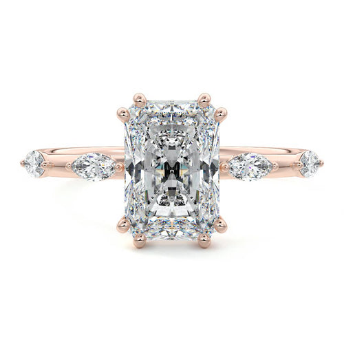 Perla - Radiant Rose Gold Lab Grown Diamond Engagement Ring | Nura Lab