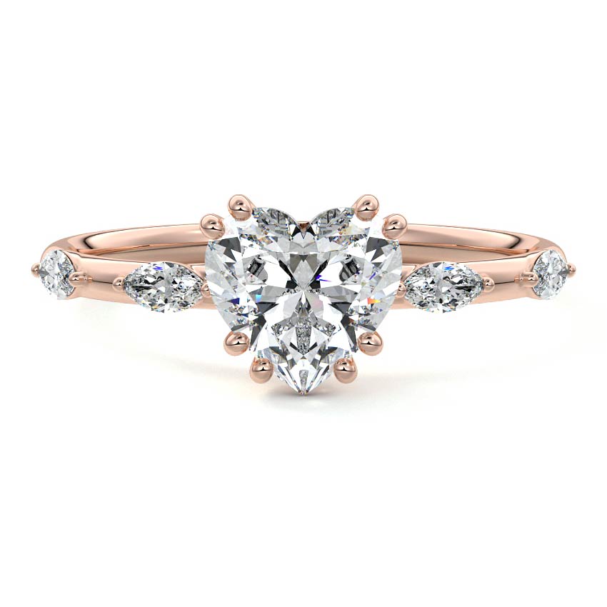 Perla - Heart Rose Gold Lab Grown Diamond Engagement Ring | Nura Lab