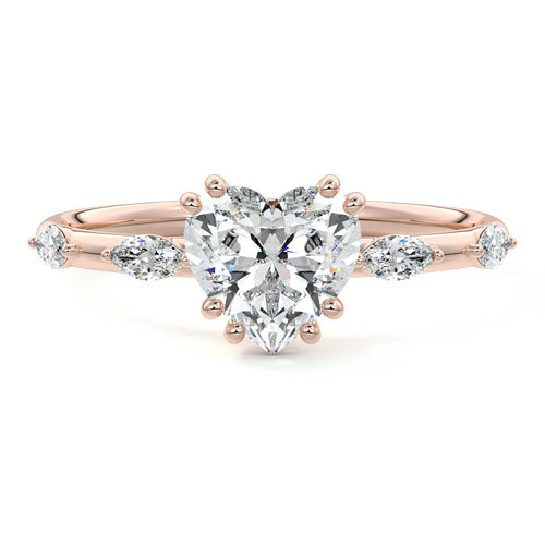 Perla - Heart Rose Gold Lab Grown Diamond Engagement Ring | Nura Lab