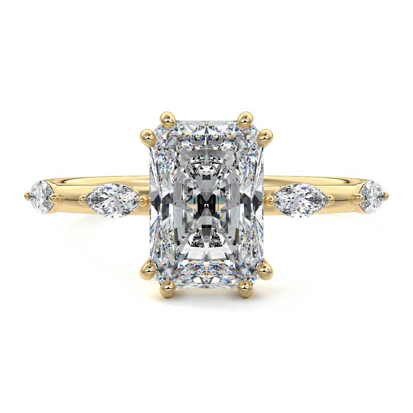 Perla - Radiant Yellow Gold Lab Grown Diamond Engagement Ring | Nura Lab