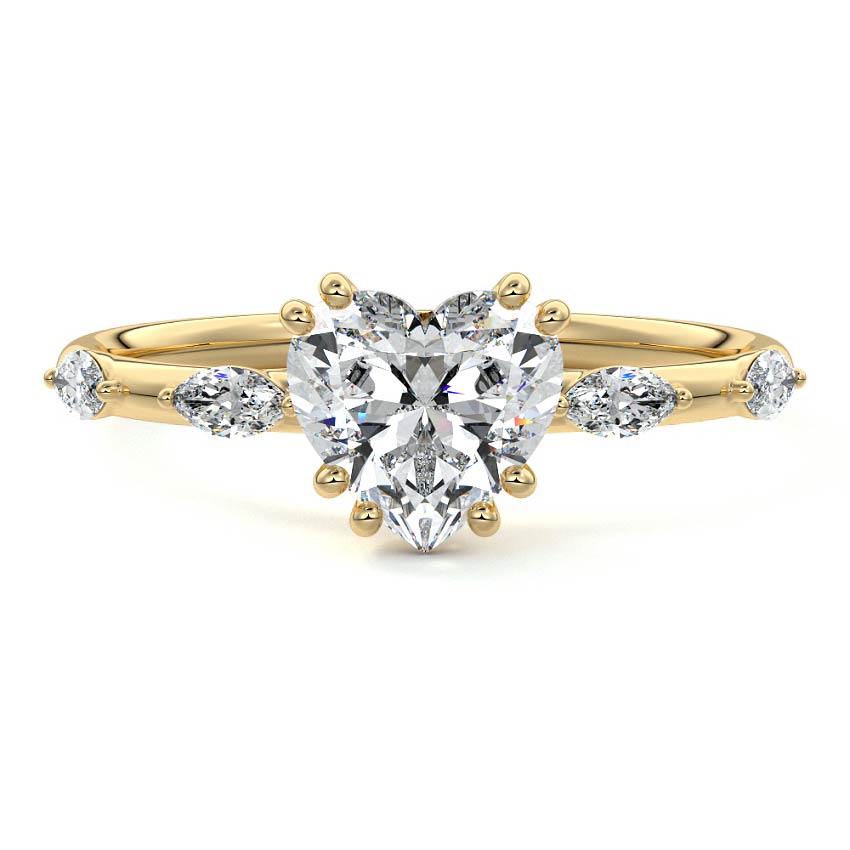 Perla - Heart Yellow Gold Lab Grown Diamond Engagement Ring | Nura Lab