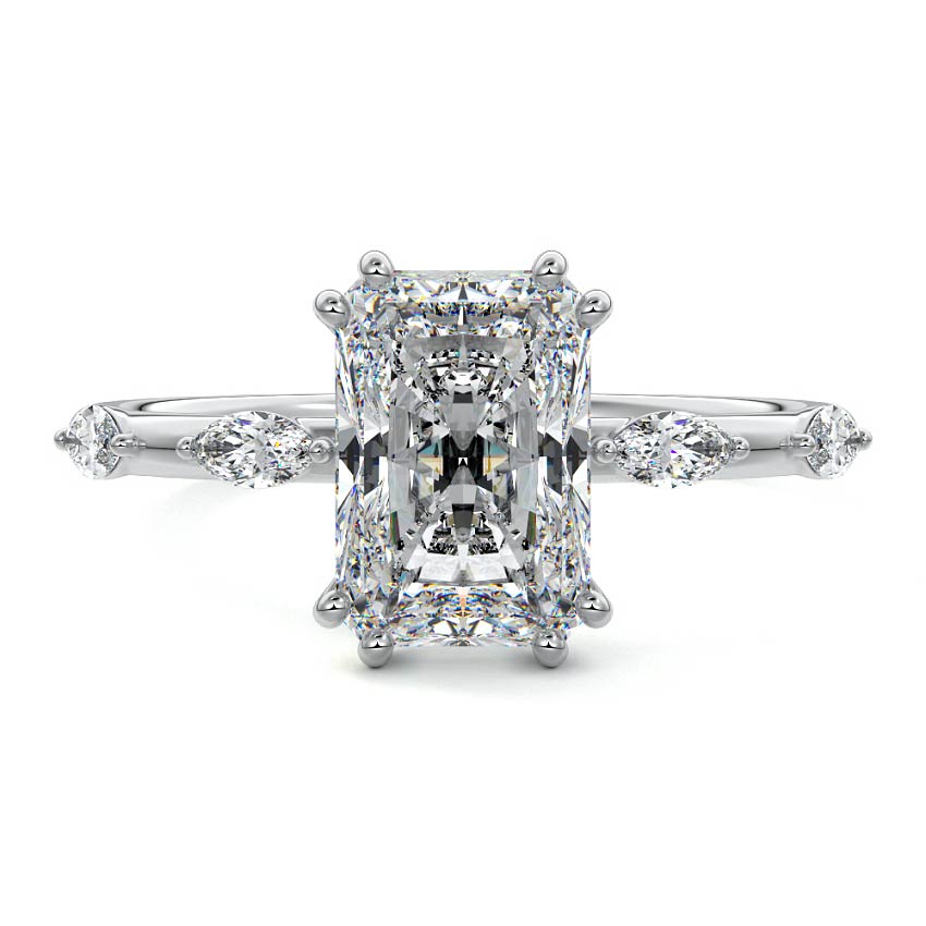 Perla - Radiant Platinum Lab Grown Diamond Engagement Ring | Nura Lab