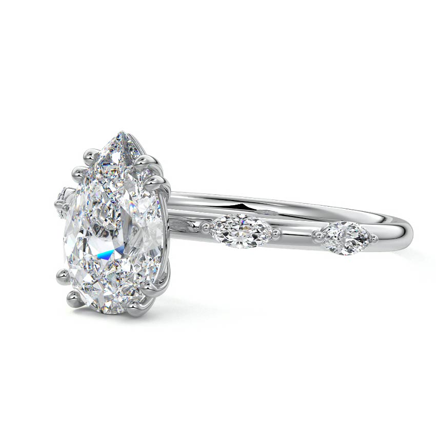 Perla - Pear Platinum Lab Grown Diamond Engagement Ring | Nura Lab