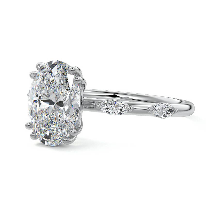 Perla - Oval Platinum Lab Grown Diamond Engagement Ring | Nura Lab