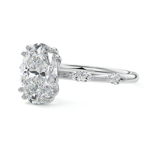Perla - Oval Platinum Lab Grown Diamond Engagement Ring | Nura Lab