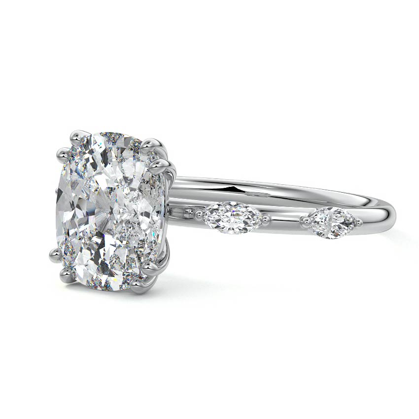 Perla - Cushion Platinum Lab Grown Diamond Engagement Ring | Nura Lab