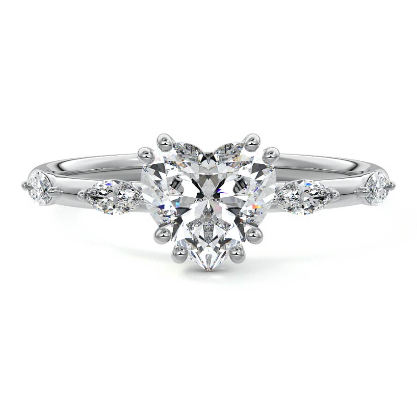 Perla - Heart Platinum Lab Grown Diamond Engagement Ring | Nura Lab