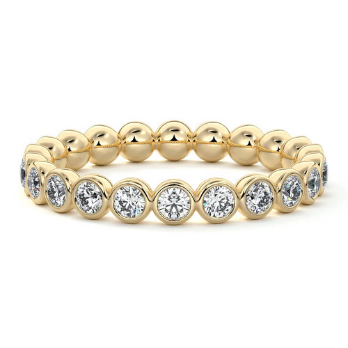 Danica  lab grown diamond wedding band in yellow gold - Nura Lab NZ