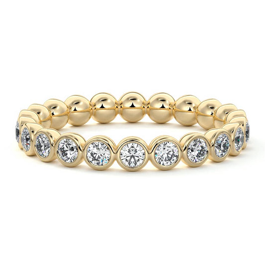Danica  lab grown diamond wedding band in yellow gold - Nura Lab NZ