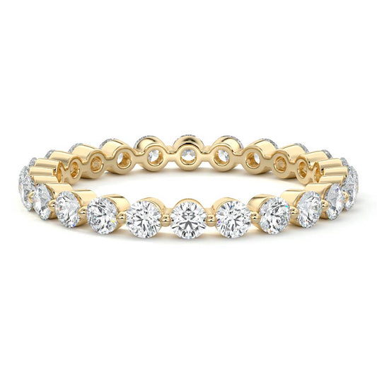 Callista round lab grown diamond wedding band in yellow gold - Nura Lab NZ