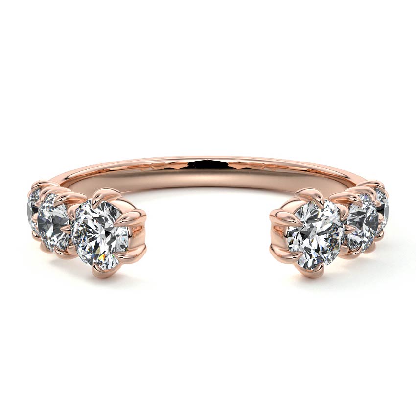 Blythe  lab grown diamond wedding band in rose gold - Nura Lab NZ