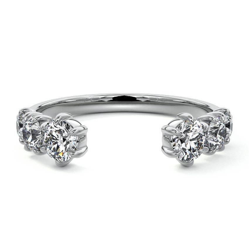 Blythe  lab grown diamond wedding band in platinum - Nura Lab NZ