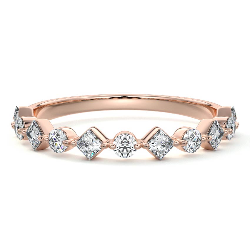 Aurelia  lab grown diamond wedding band in rose gold - Nura Lab NZ