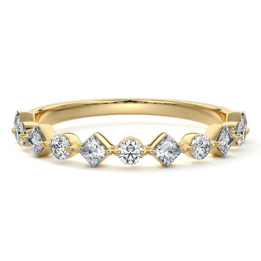 Aurelia  lab grown diamond wedding band in yellow gold - Nura Lab NZ