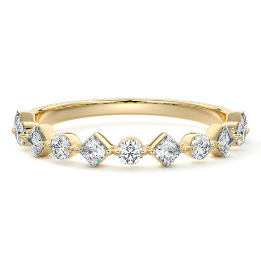Aurelia  lab grown diamond wedding band in yellow gold - Nura Lab NZ
