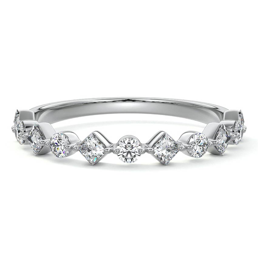 Aurelia  lab grown diamond wedding band in platinum - Nura Lab NZ