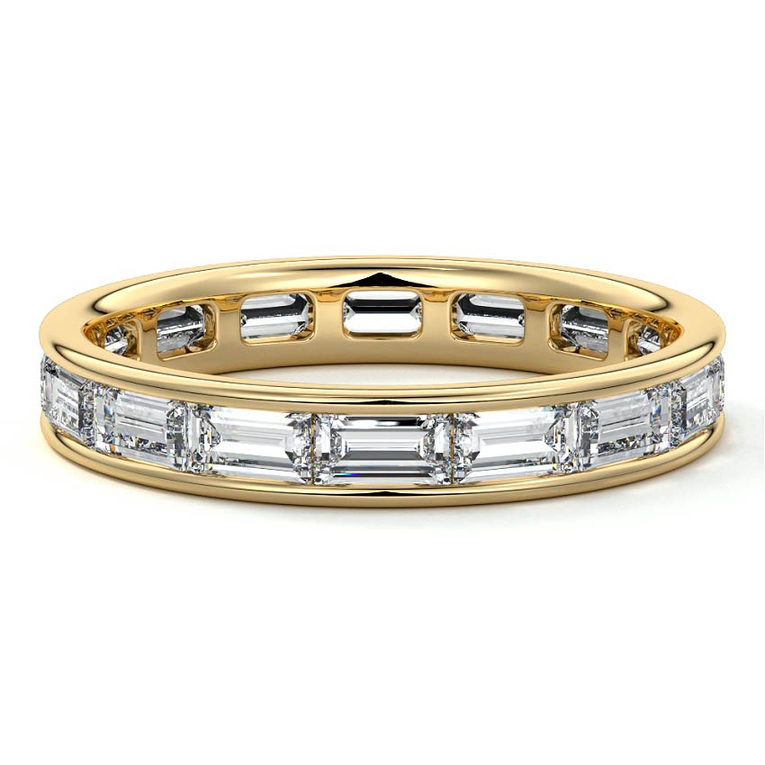 Viola  lab grown diamond wedding band in yellow gold - Nura Lab NZ