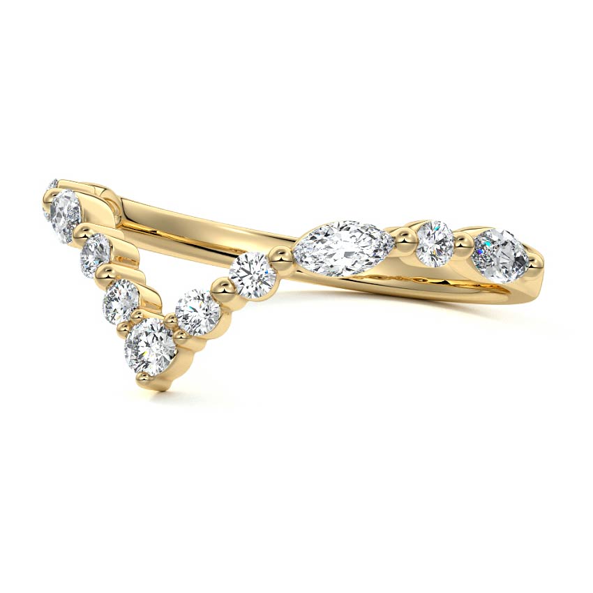 Tatiana marquise lab grown diamond wedding band product detail - Nura Lab NZ