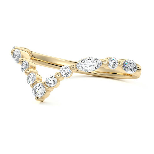 Tatiana marquise lab grown diamond wedding band product detail - Nura Lab NZ