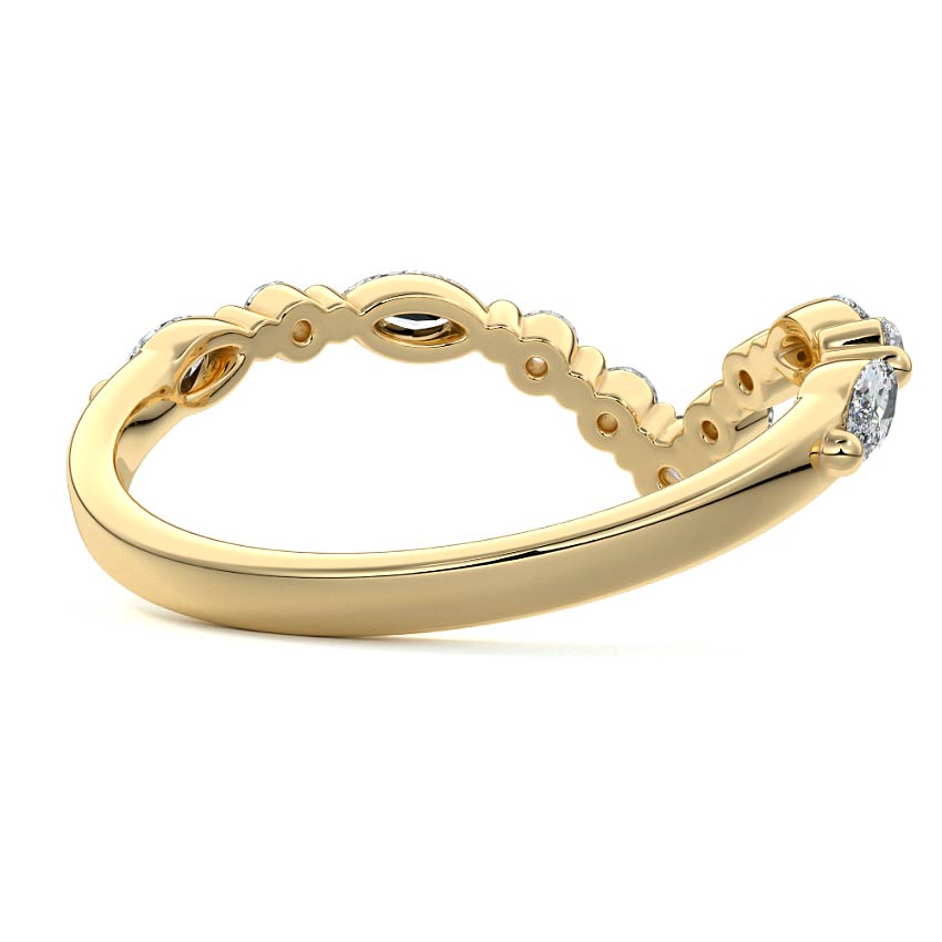 Tatiana marquise lab grown diamond wedding band product detail - Nura Lab NZ