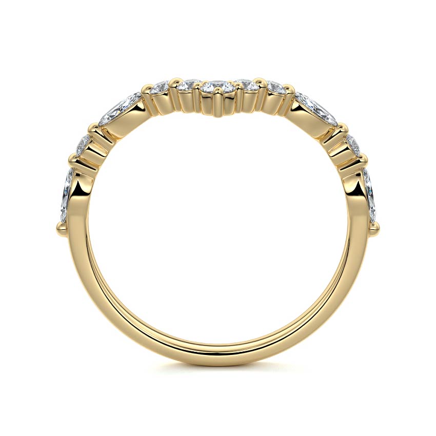 Tatiana marquise lab grown diamond wedding band product detail - Nura Lab NZ