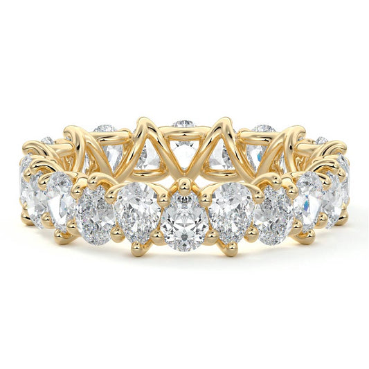 Selena pear lab grown diamond wedding band in yellow gold - Nura Lab NZ