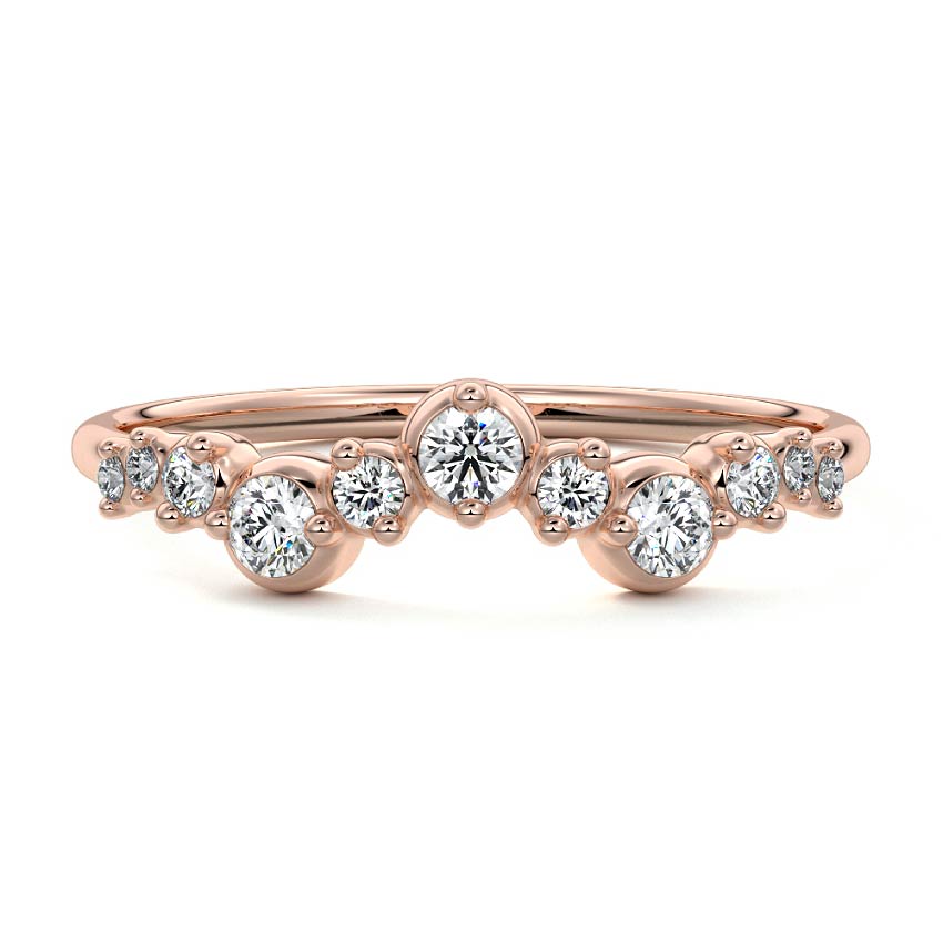Renee  lab grown diamond wedding band in rose gold - Nura Lab NZ