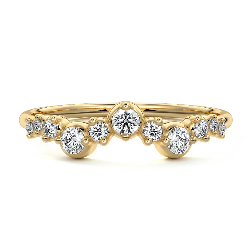 Renee  lab grown diamond wedding band in yellow gold - Nura Lab NZ