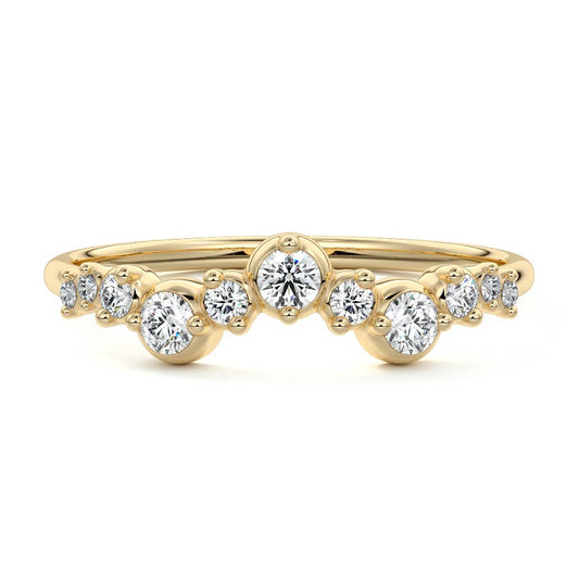 Renee  lab grown diamond wedding band in yellow gold - Nura Lab NZ