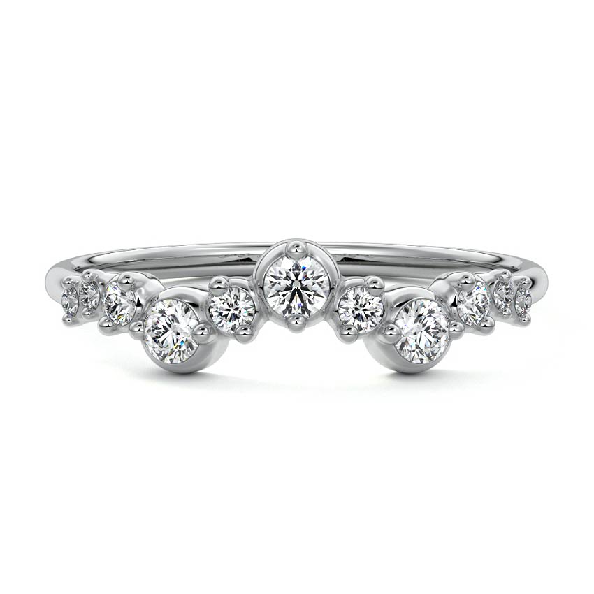 Renee  lab grown diamond wedding band in platinum - Nura Lab NZ