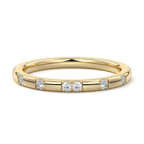 Pearl - Round Lab Grown Diamond Bar Set Band