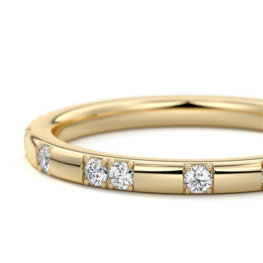 Pearl  lab grown diamond wedding band product detail - Nura Lab NZ