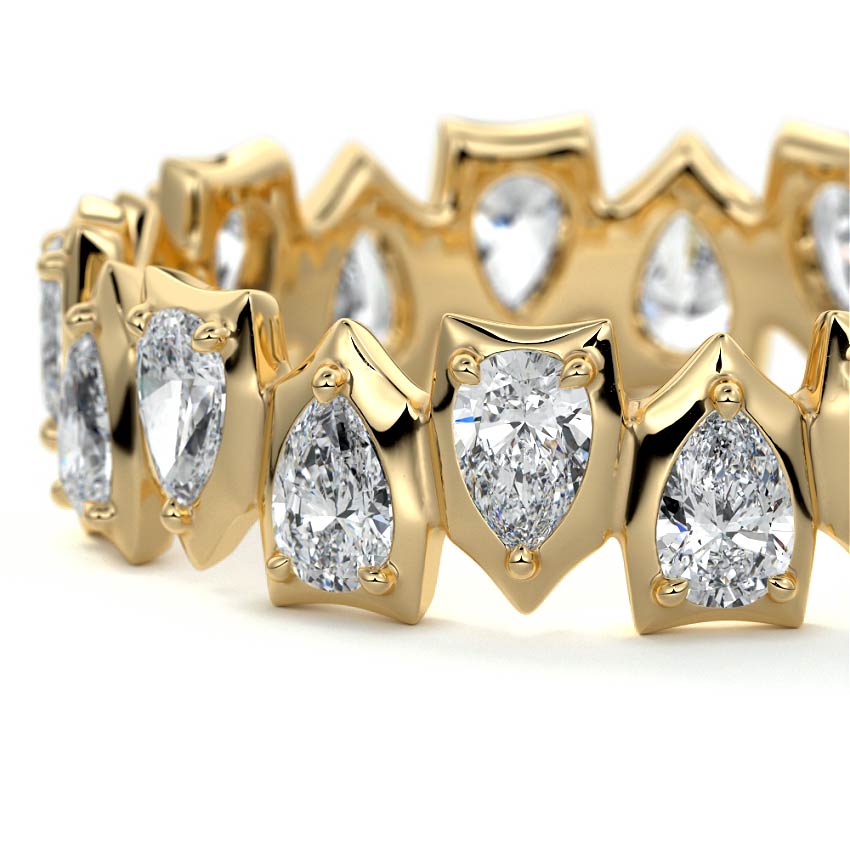 Oriana pear lab grown diamond wedding band product detail - Nura Lab NZ