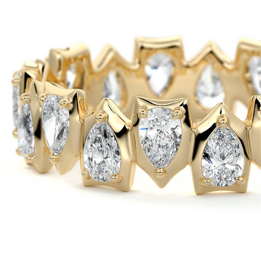 Oriana pear lab grown diamond wedding band product detail - Nura Lab NZ