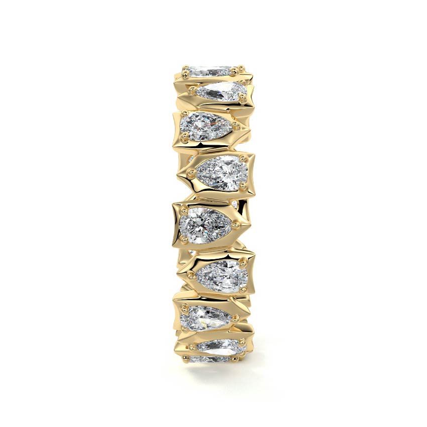 Oriana pear lab grown diamond wedding band product detail - Nura Lab NZ