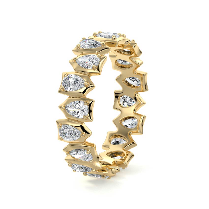 Oriana pear lab grown diamond wedding band product detail - Nura Lab NZ