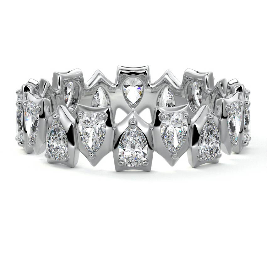 Oriana pear lab grown diamond wedding band in white gold - Nura Lab NZ