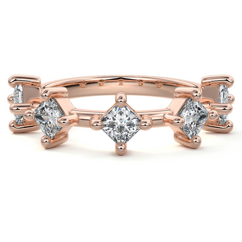 Nora  lab grown diamond wedding band in rose gold - Nura Lab NZ