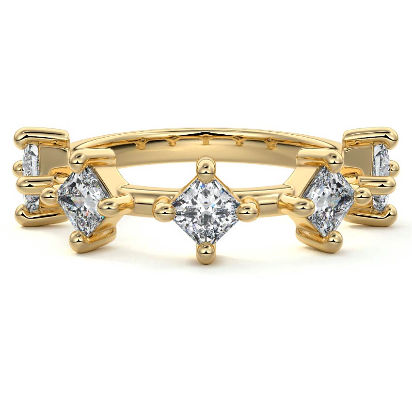 Nora  lab grown diamond wedding band in yellow gold - Nura Lab NZ
