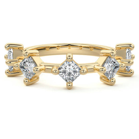 Nora  lab grown diamond wedding band in yellow gold - Nura Lab NZ