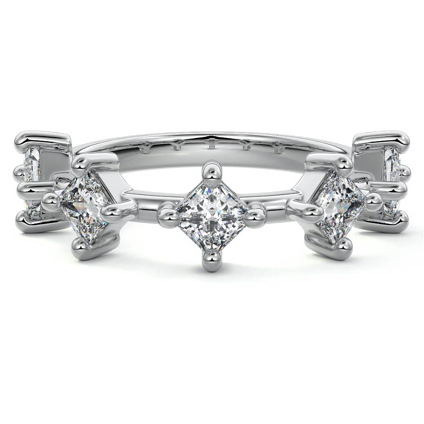 Nora  lab grown diamond wedding band in white gold - Nura Lab NZ