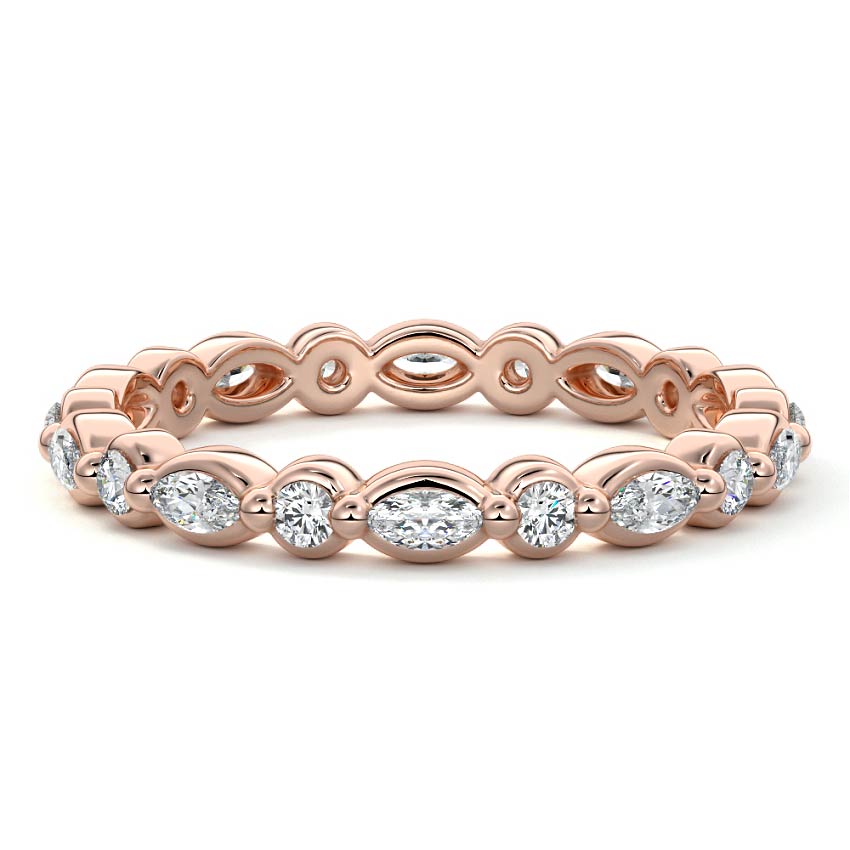 Marielle pear lab grown diamond wedding band in rose gold - Nura Lab NZ