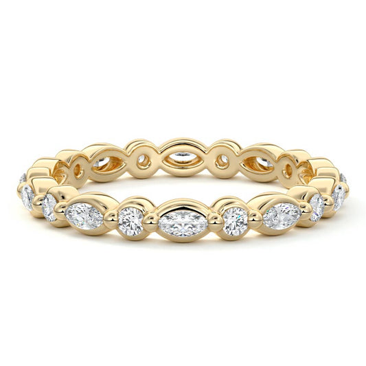 Marielle pear lab grown diamond wedding band in yellow gold - Nura Lab NZ