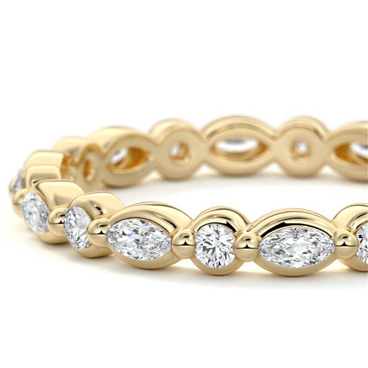 Marielle pear lab grown diamond wedding band product detail - Nura Lab NZ