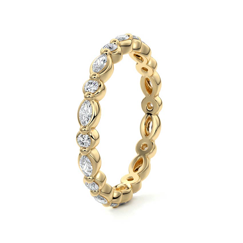 Marielle pear lab grown diamond wedding band product detail - Nura Lab NZ