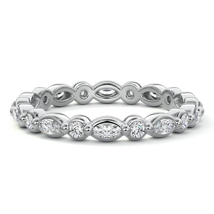 Marielle pear lab grown diamond wedding band in white gold - Nura Lab NZ