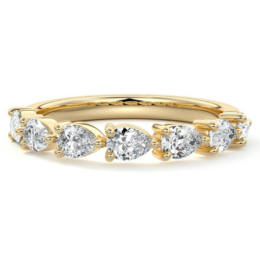Marcella pear lab grown diamond wedding band in yellow gold - Nura Lab NZ