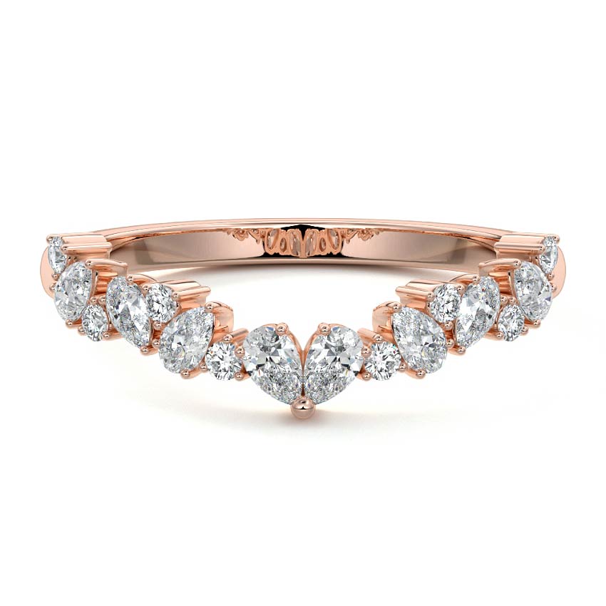 Maeve pear lab grown diamond wedding band in rose gold - Nura Lab NZ