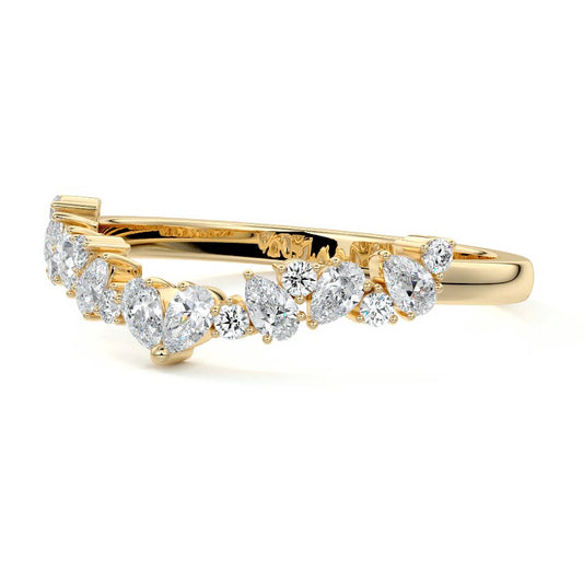 Maeve pear lab grown diamond wedding band product detail - Nura Lab NZ