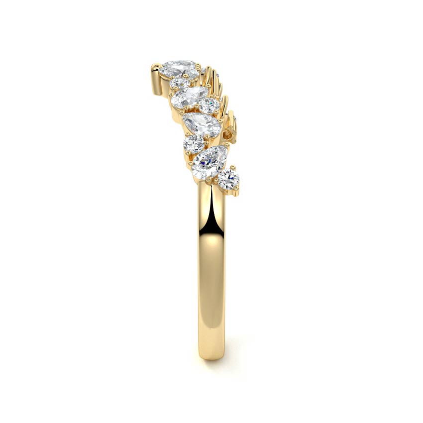 Maeve pear lab grown diamond wedding band product detail - Nura Lab NZ